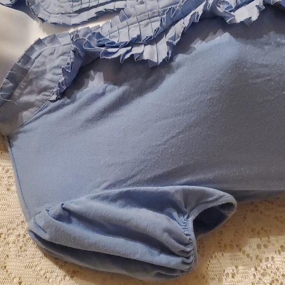 BCBGMaxAzria sz S blue top with cascade like neckline - Picture 3 of 8